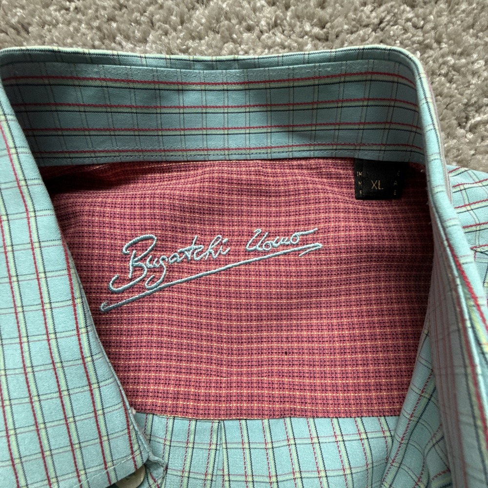 Bugatchi UOMO Button Up Men's SZ XL Short Sleeve Rayon Blend Pocket - Picture 2 of 10